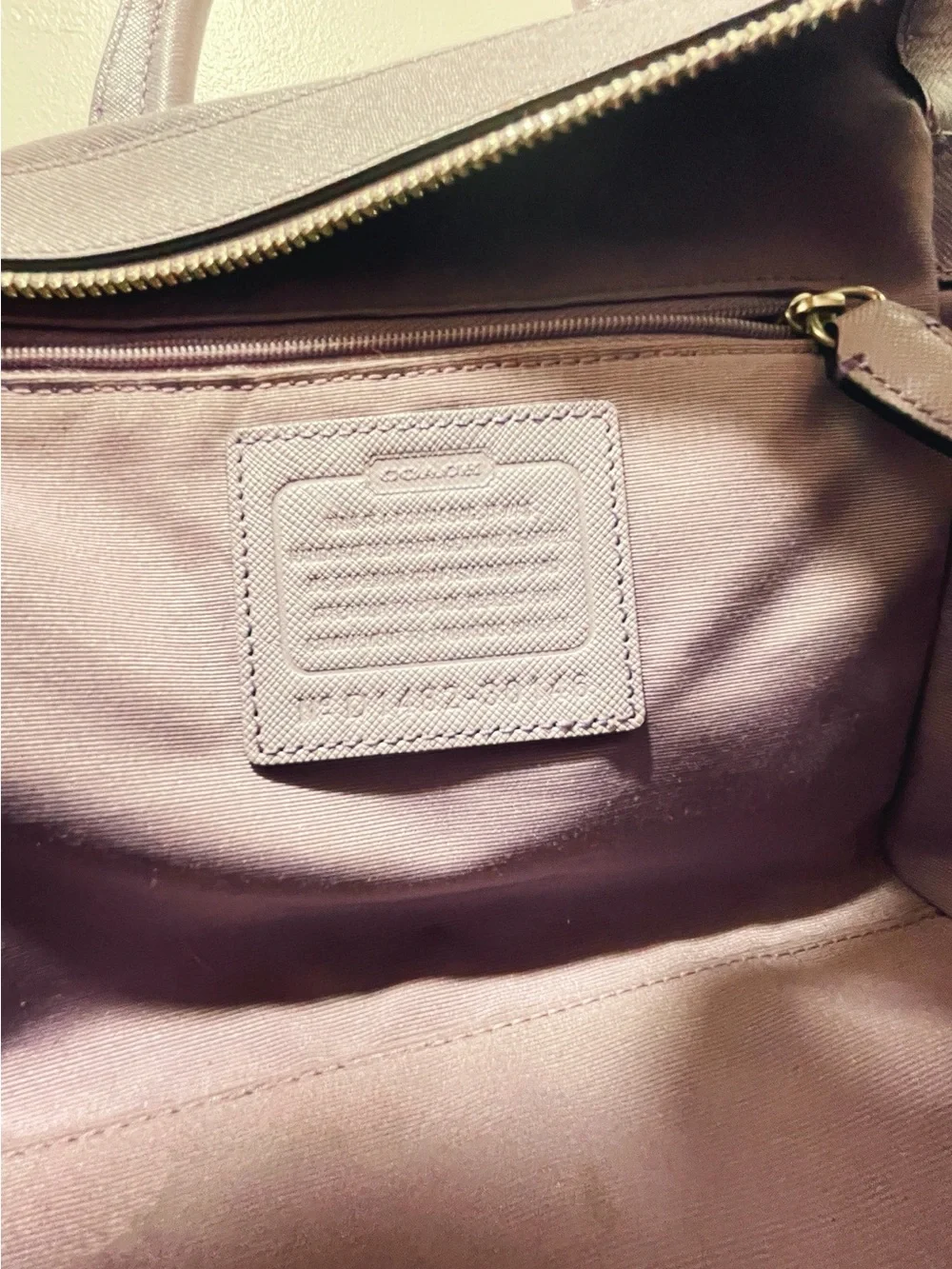 Extremely Rare Coach Riley Carryall Mini Lilac Saffiano Leather Satchel w/ Charm